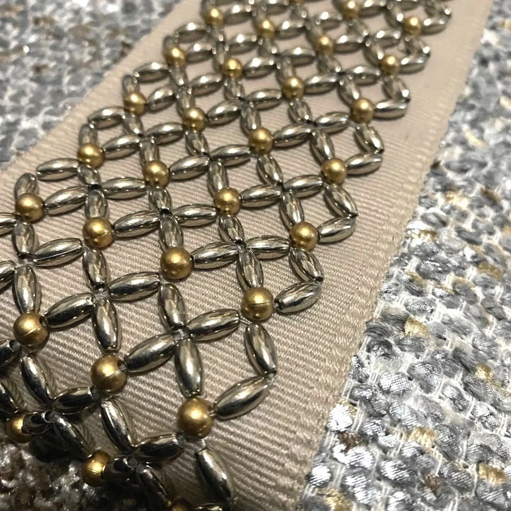 Studio 773 Pillow Sham Covers set Glam Metallic Beaded Tweed Silver luxe 21x22.5